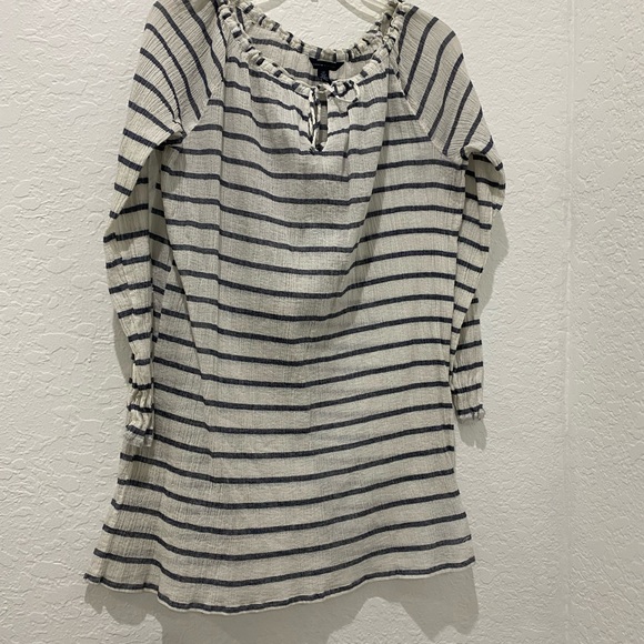📚DROP⬇️ Tommy Hilfiger - White and Blue Stripes Beach Cover Up - size S/P - Picture 3 of 6